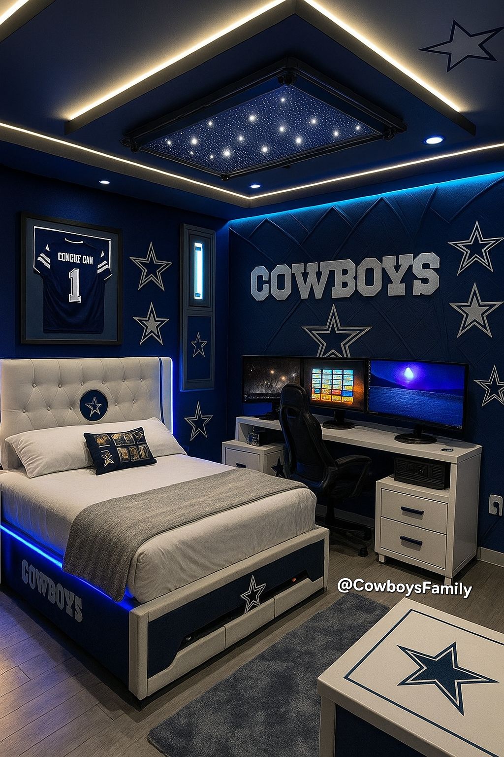 Cowboys - A futuristic Cowboys-themed bedroom where style, comfort, and ...