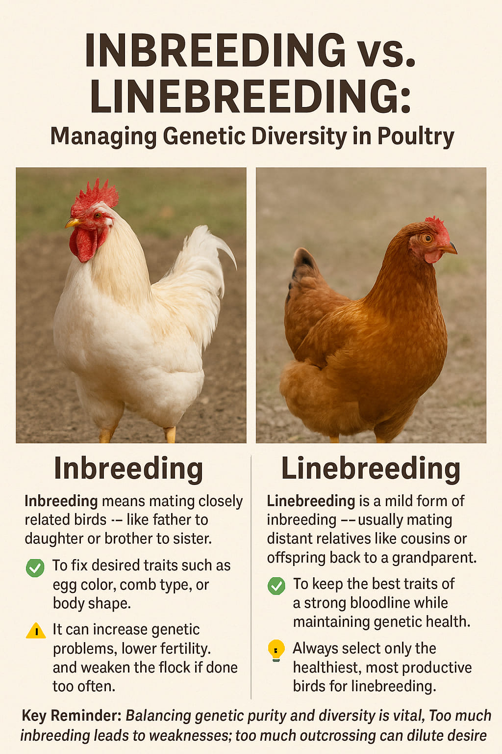 ChixxVille - 🧬 Inbreeding vs. Linebreeding: Managing... | Facebook