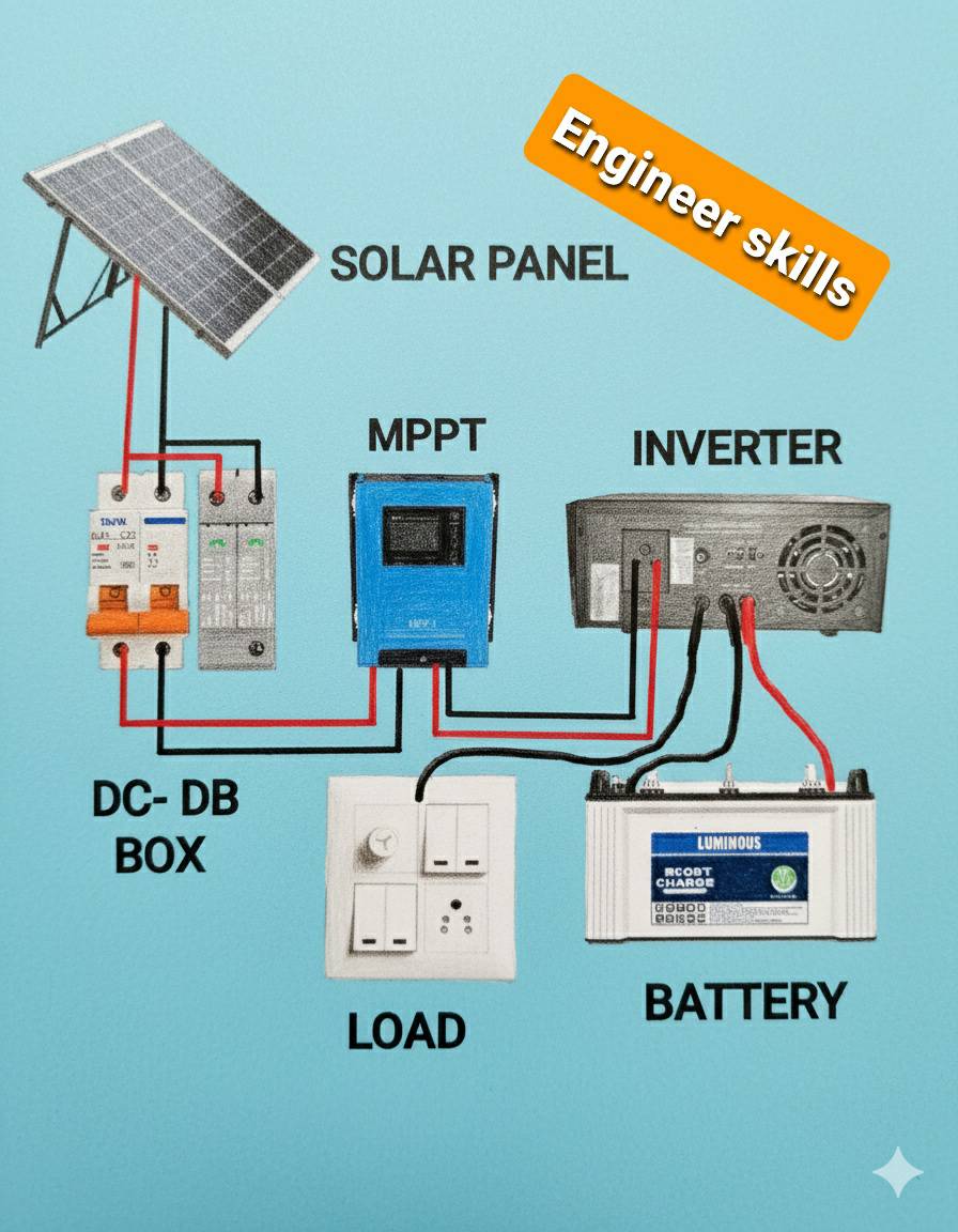 Engineer - 🔆 How to Connect a Solar Power System ⚡🔋 Here’s how this ...