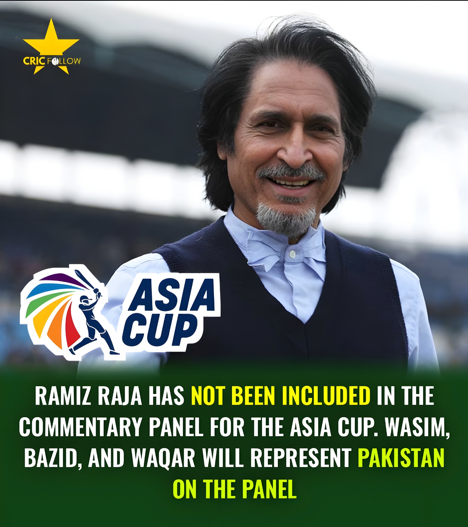 CricFollow - 🚨 Ramiz Raja’s fans will miss his voice in... | Facebook