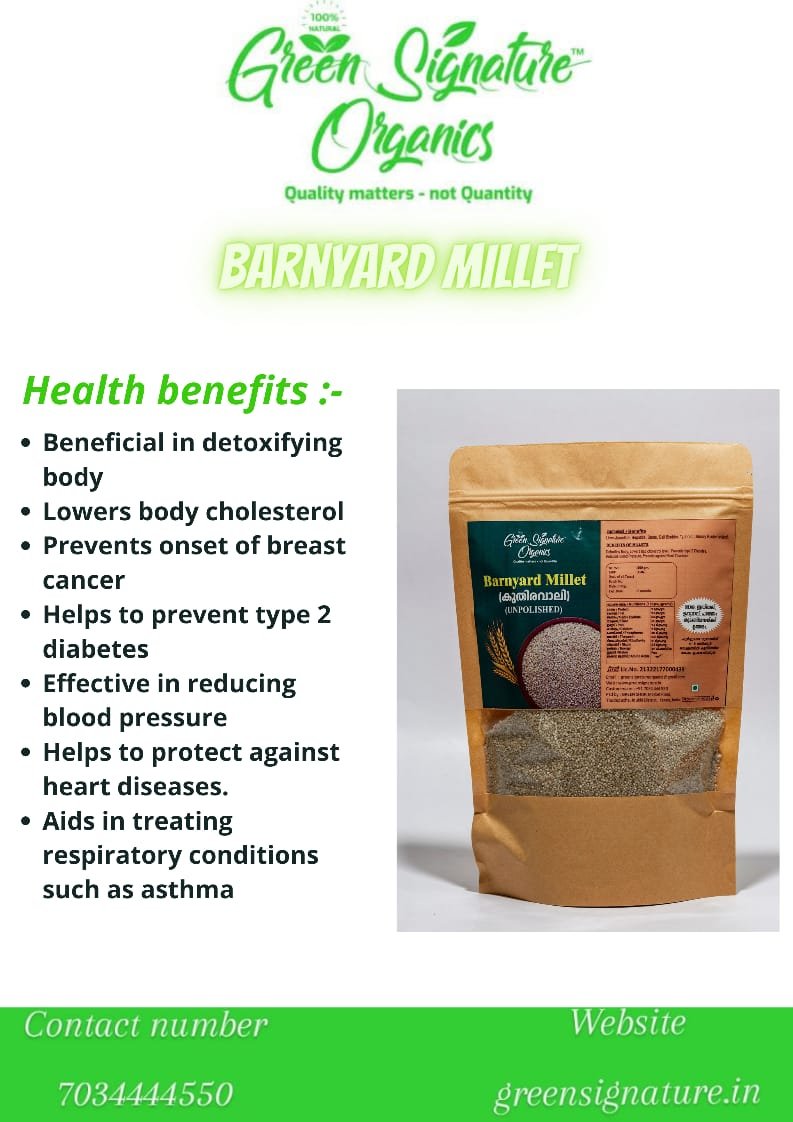 The Barnyard millet as it is... - Green Signature Organics