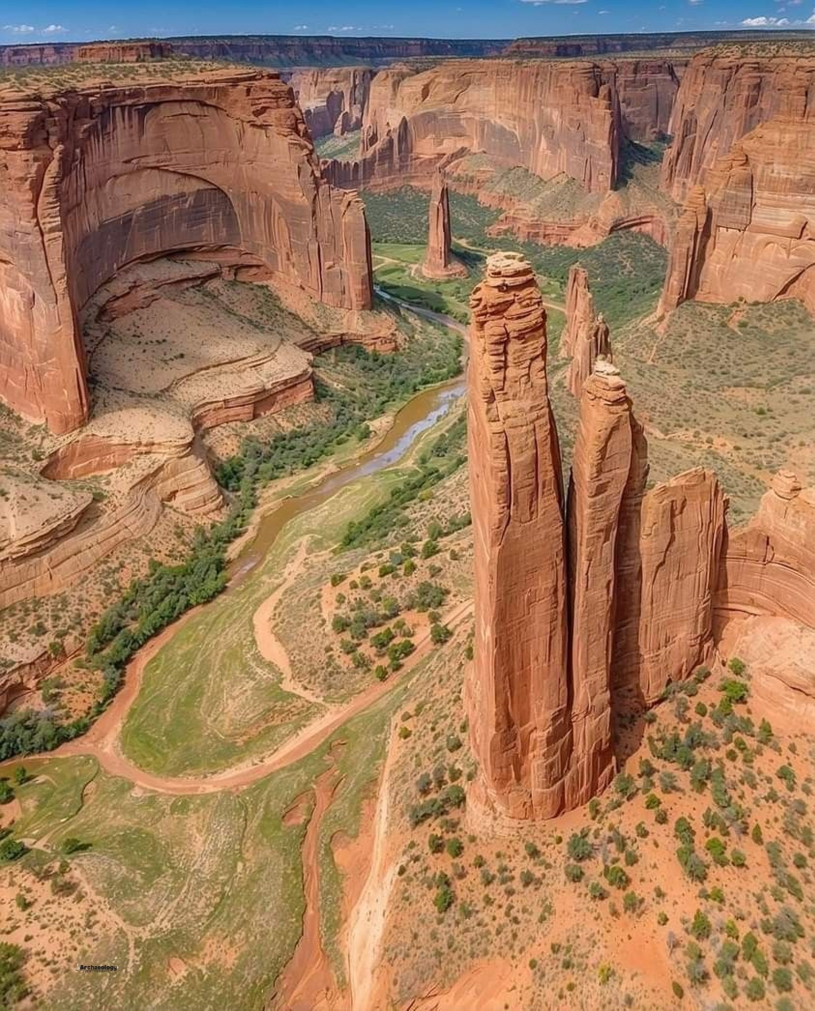 Spider Rock, an 800 ft. spire in Arizona