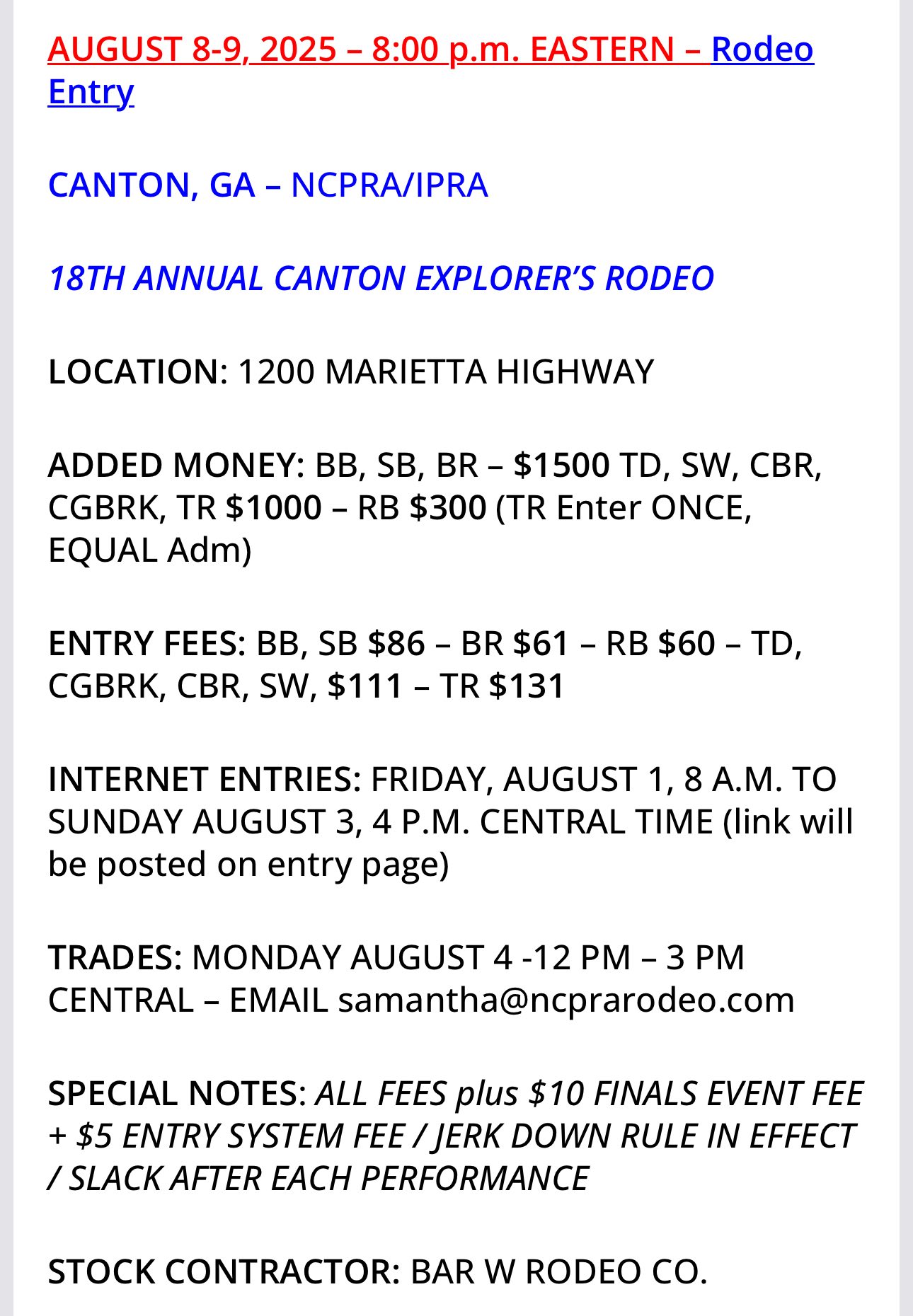 National... - National Cowboy Pro Rodeo Association NCPRA