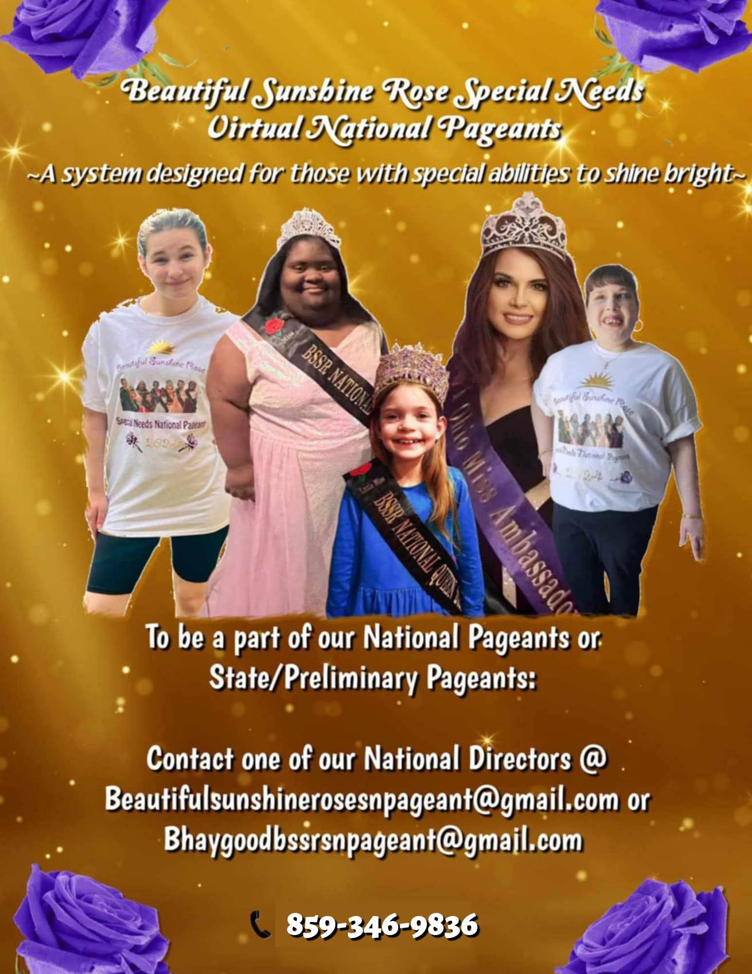 Beautiful Sunshine Rose Special Needs Virtual Pageants | Columbus OH