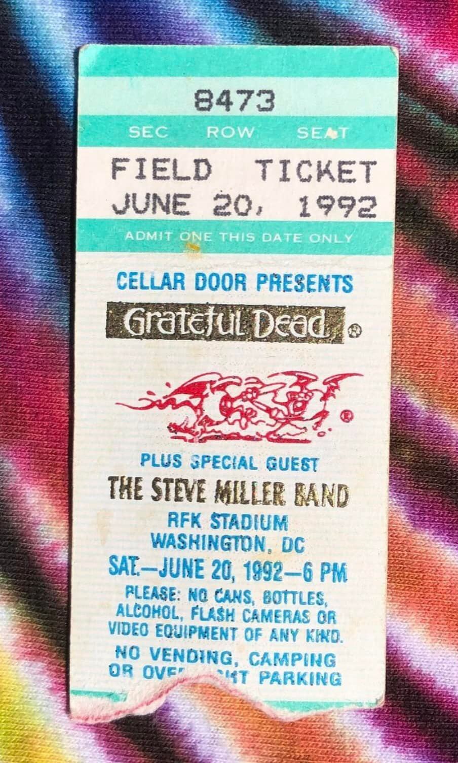 On this day in 1992 at RFK Stadium with the Steve Miller Band