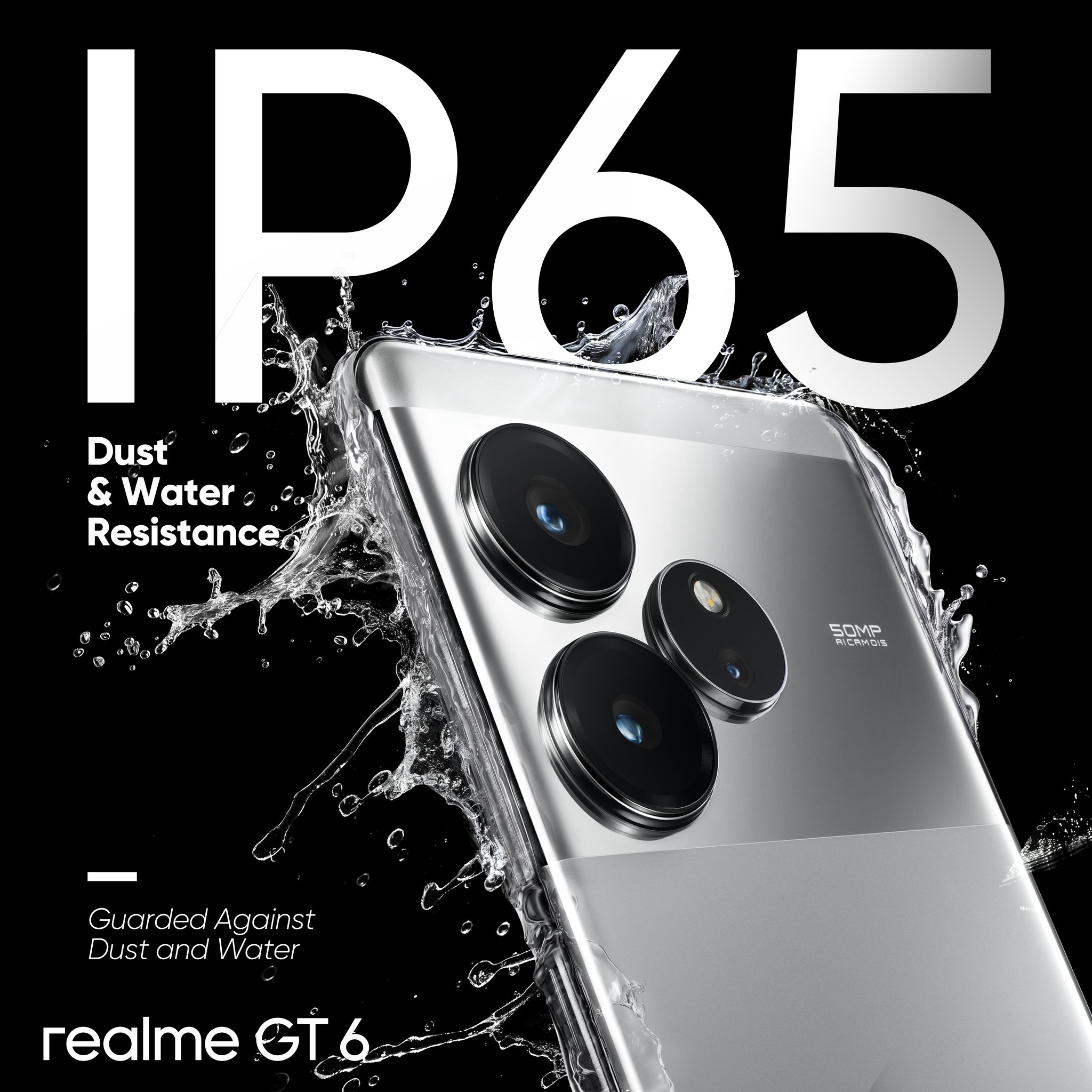 Experience realme GT 6 with IP65 dust and water resistance 