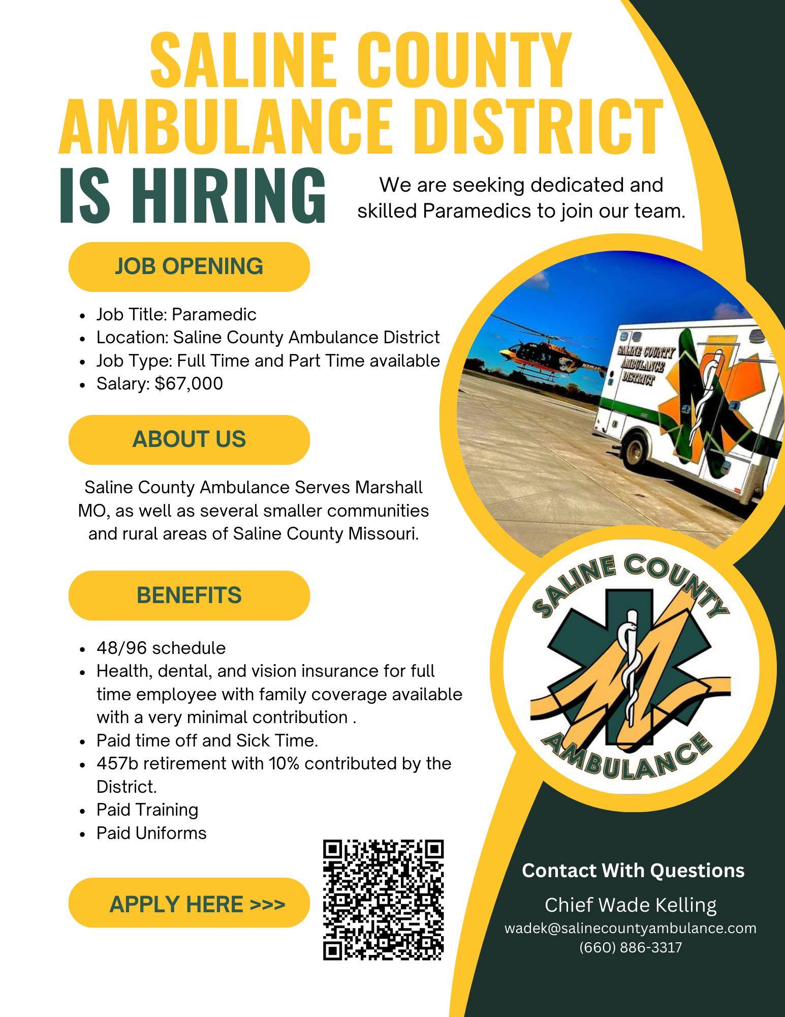 Saline County Ambulance District #3 Marshall, MO | Marshall MO