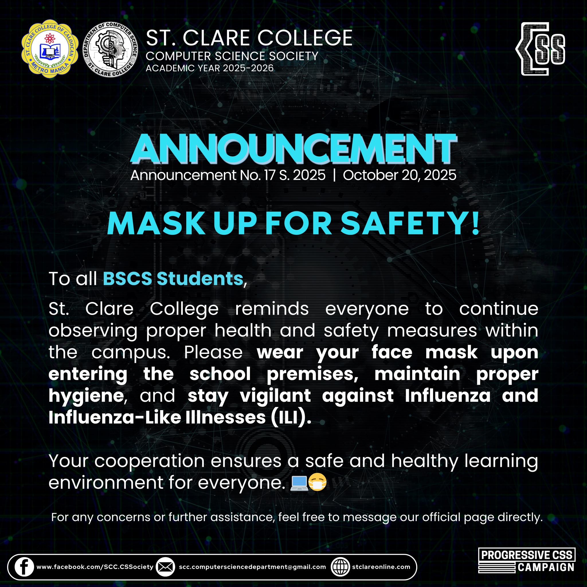 SCC - 𝐒𝐂𝐂 𝐂𝐒𝐒 𝐀𝐧𝐧𝐨𝐮𝐧𝐜𝐞𝐦𝐞𝐧𝐭 𝐍𝐨. 𝟏𝟕 𝐒. 𝟐𝟎𝟐𝟓 𝐎𝐜𝐭𝐨𝐛𝐞𝐫 𝟐𝟎, 𝟐𝟎𝟐𝟓 𝐀.𝐘. 𝟐𝟎𝟐𝟓 ...