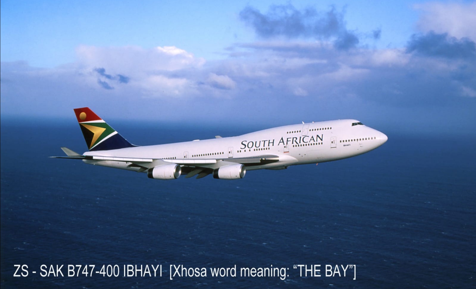 South African Airways' first 747-400 with new livery