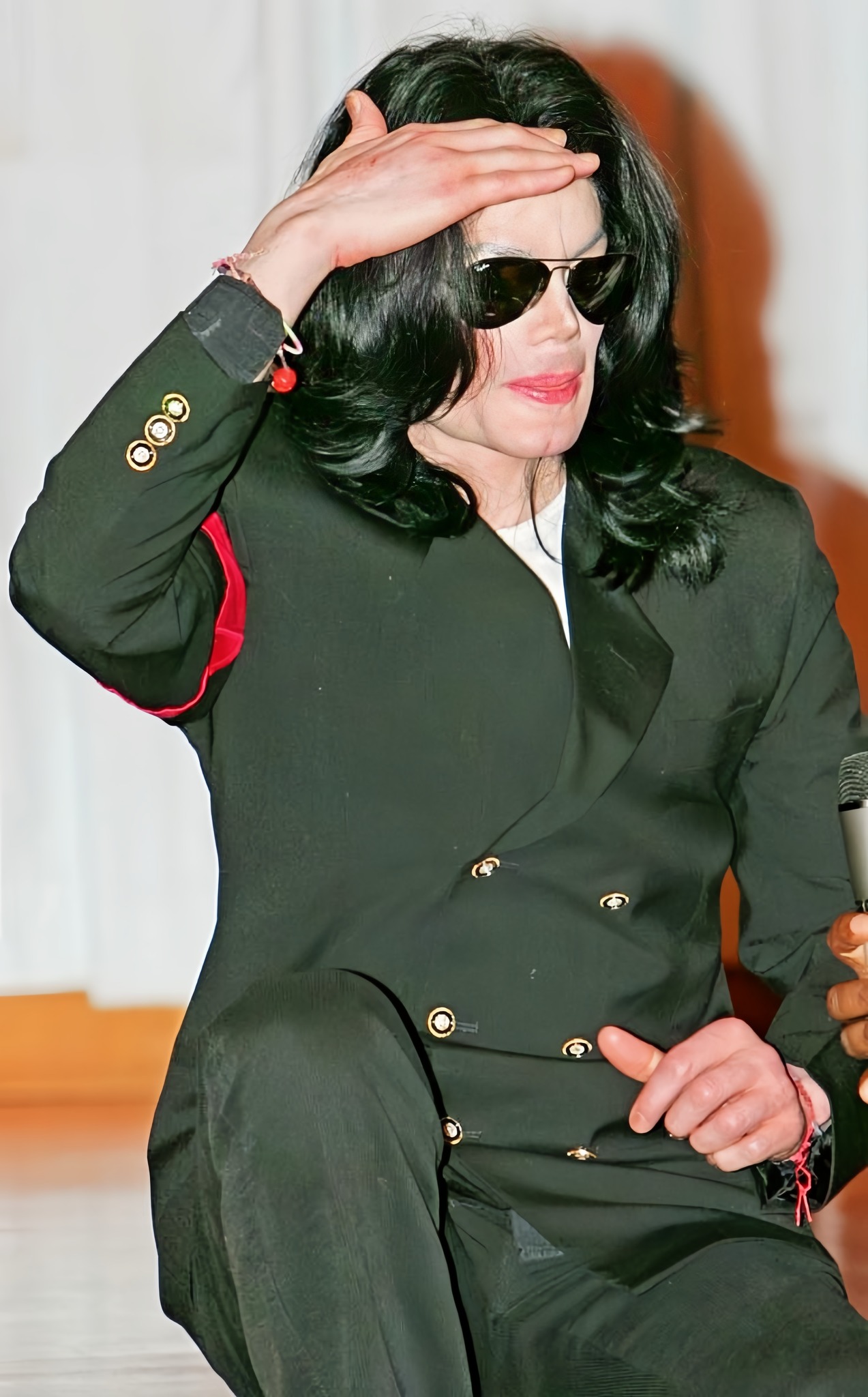 Michael Jackson's smooth criminal style in pinstripe suit