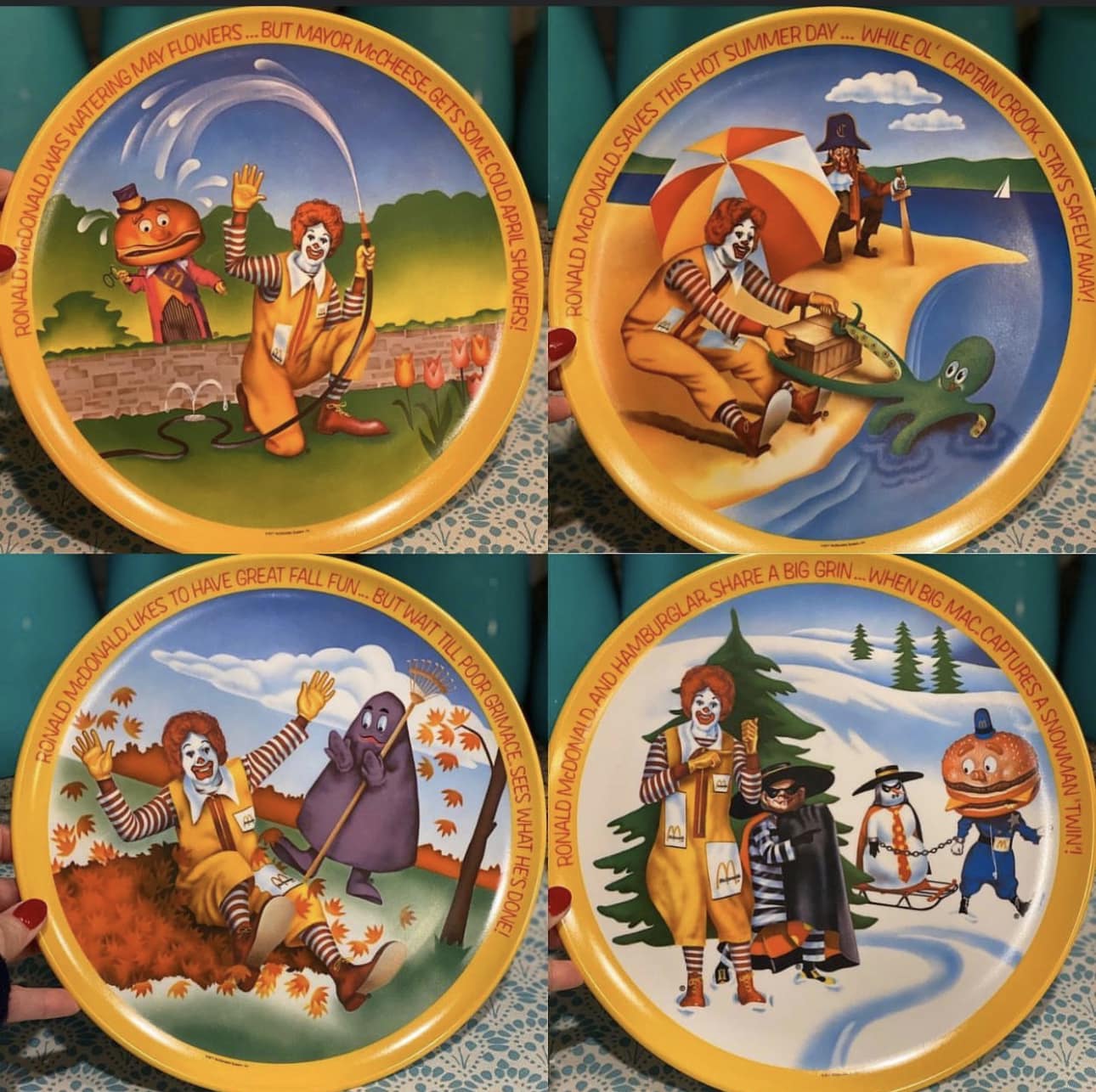 Who remembers these 1977 Four Seasons McDonald plates? My family 