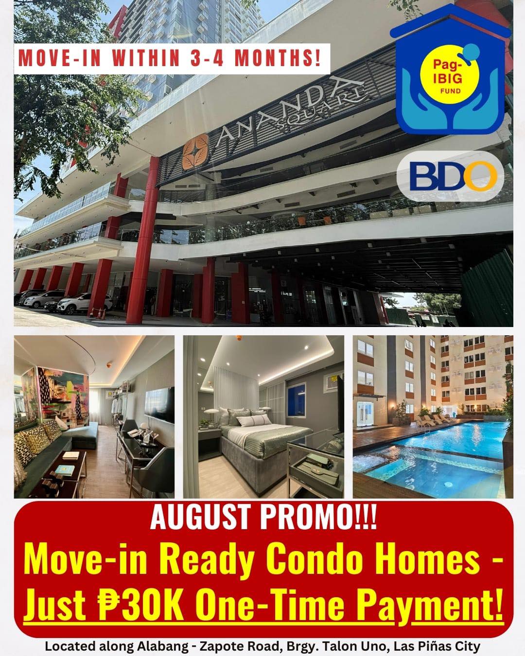 Ananda - 𝗥𝗘𝗡𝗧 𝗧𝗢 𝗢𝗪𝗡 𝗖𝗢𝗡𝗗𝗢 𝗶𝗻 Las Piñas Thru PAGIBIG! No Spot Down ...