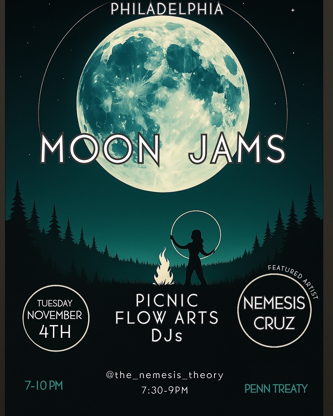 November Full Moon Jam at Penn Treaty Park w/ Nemesis Cruz + Michael ...