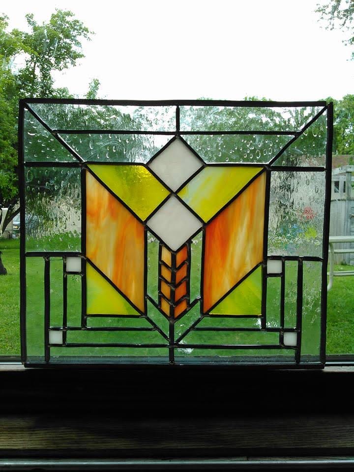 TMI Frank Lloyd Wright Tree Of Life Stained Glass Window Panel – 17x34 Inches, Studio Crafted, Multicolor, Handmade