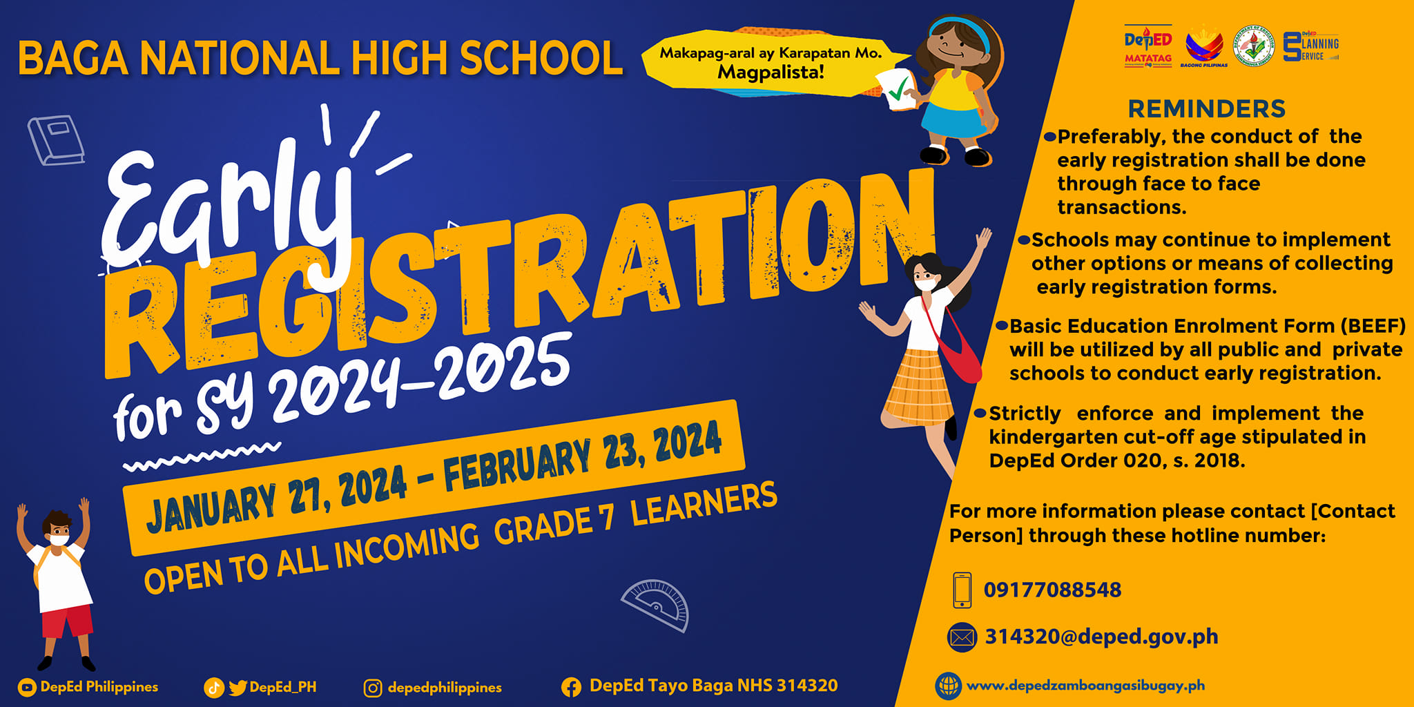 Early Registration for S.Y.... - Deped Tayo Baga NHS 314320 | Facebook