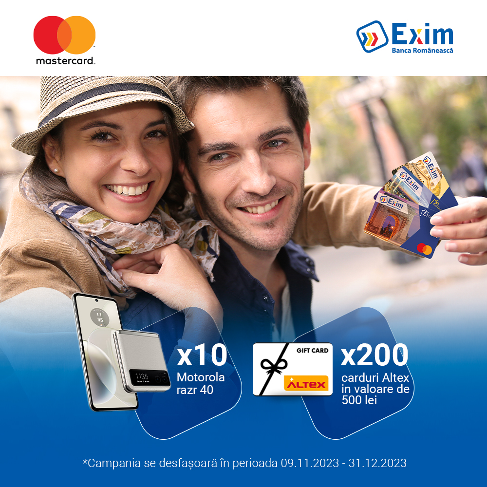 Folosește cardul tău Mastercard de... - Exim Banca Romaneasca