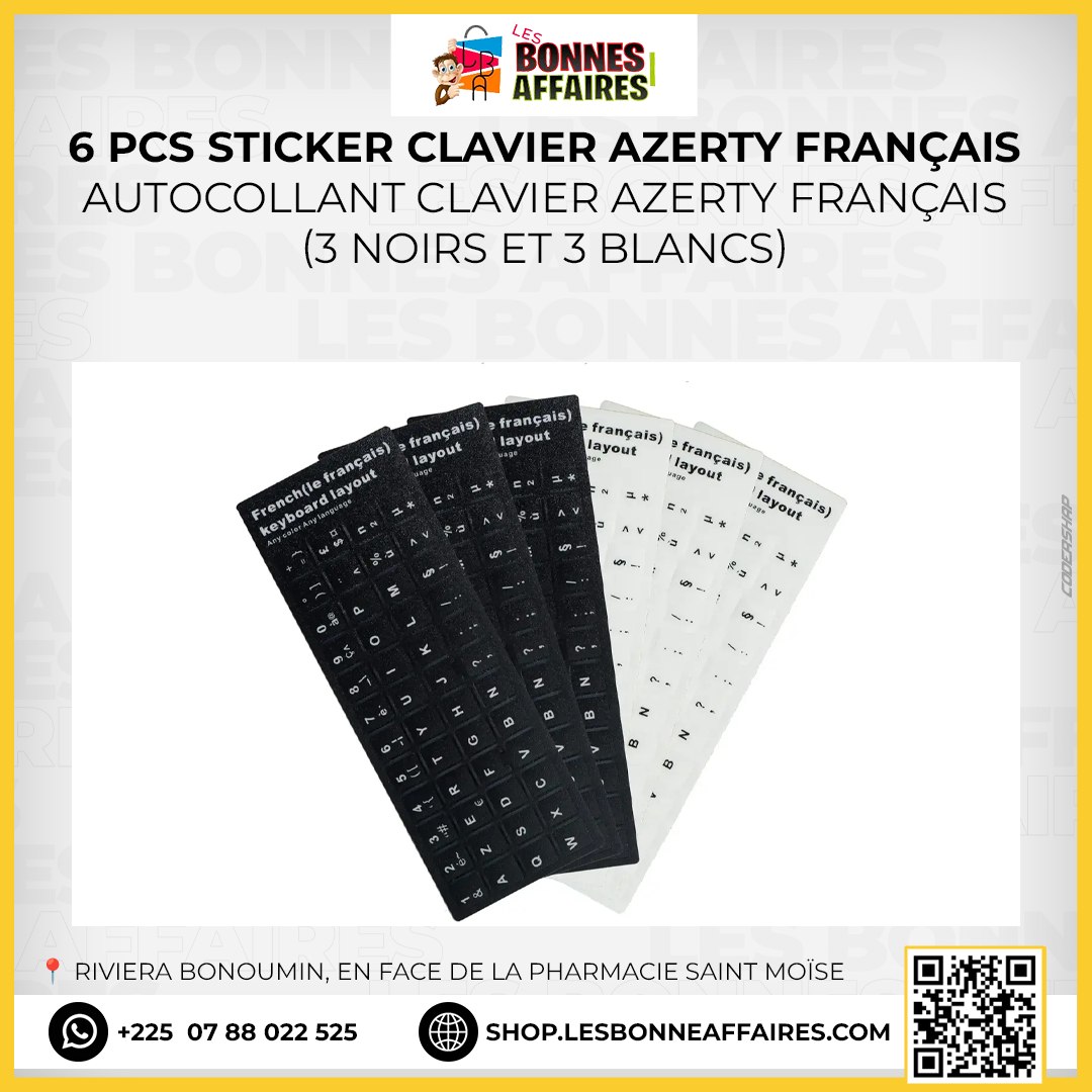 Les - ⌨ Stickers Clavier Azerty Français (Lot 6 pcs) Personnalise ou ...