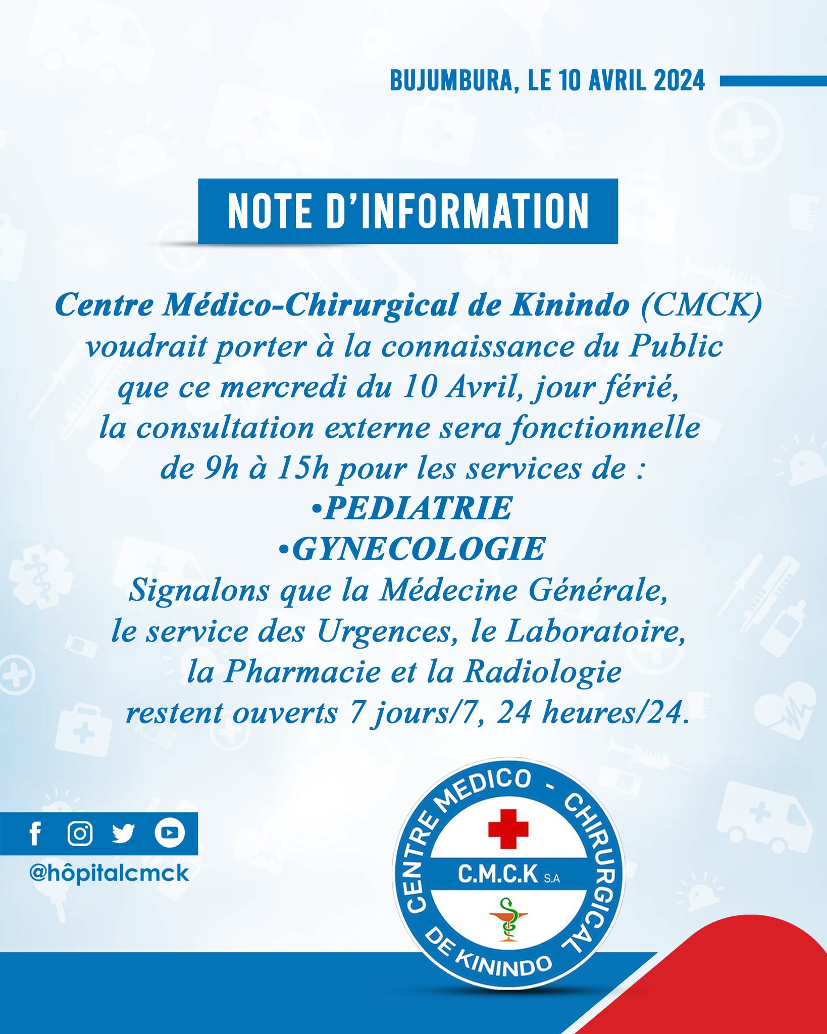 CMCK Hospital | Bujumbura
