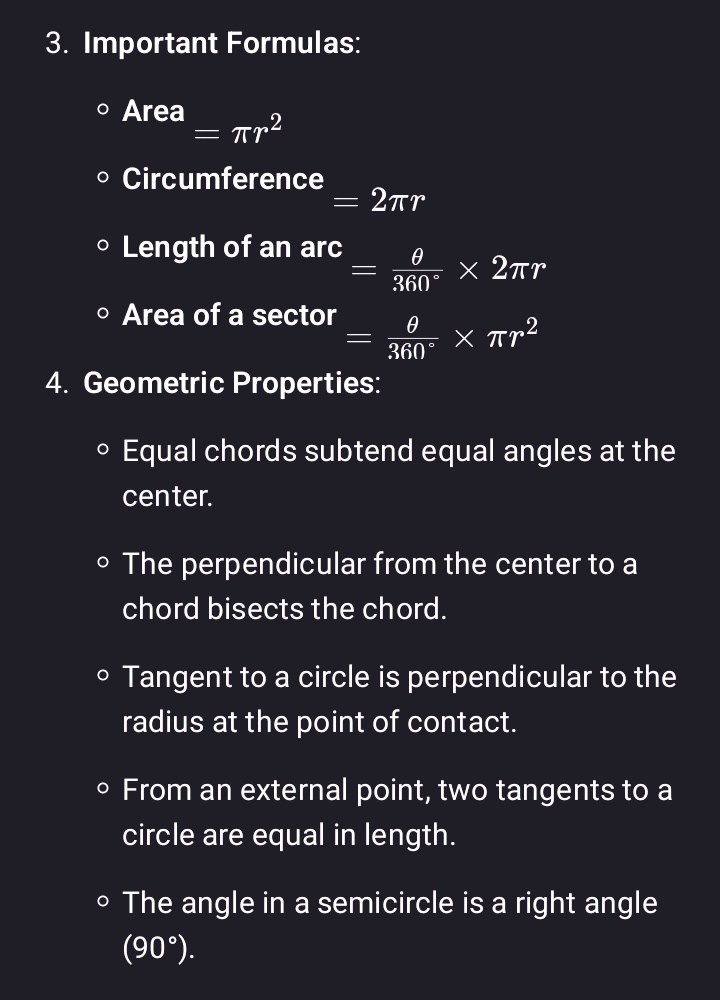 Mathematics Hub - Formulas related to circle | Facebook