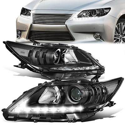 Pair Black Halogen Headlights – For 2013-2015 Lexus ES350 ES300h (Non-HID, Non-LED)