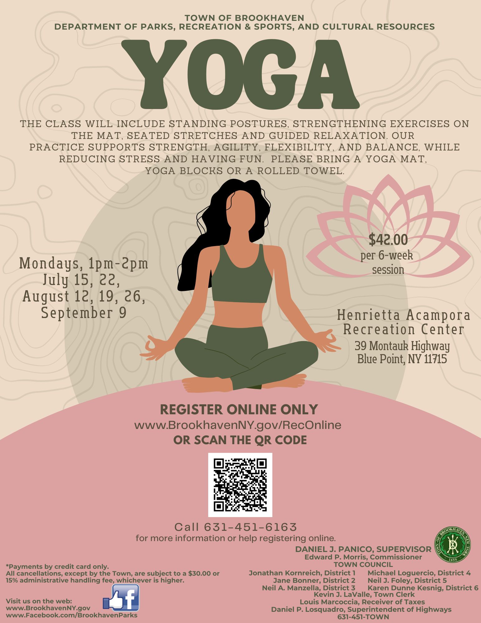 🧘‍♀️New Yoga session starting soon at the Henrietta Acampora