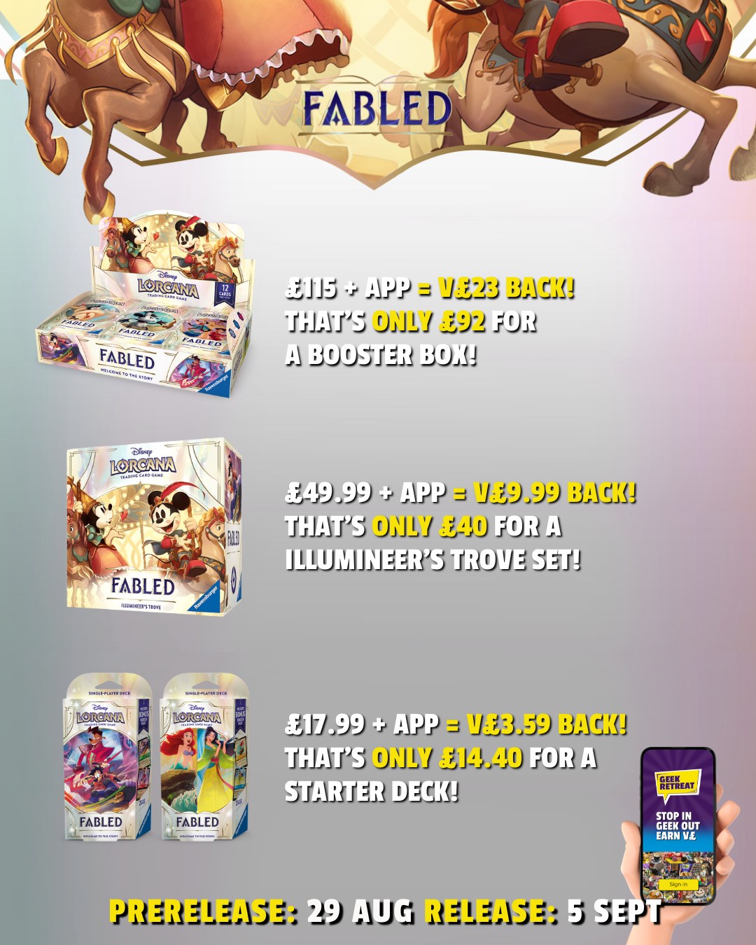 fabled starter deck lorcana Disney Lorcana: [Amber & Sapphire] This ready Lorcana – Fabled Starter Deck