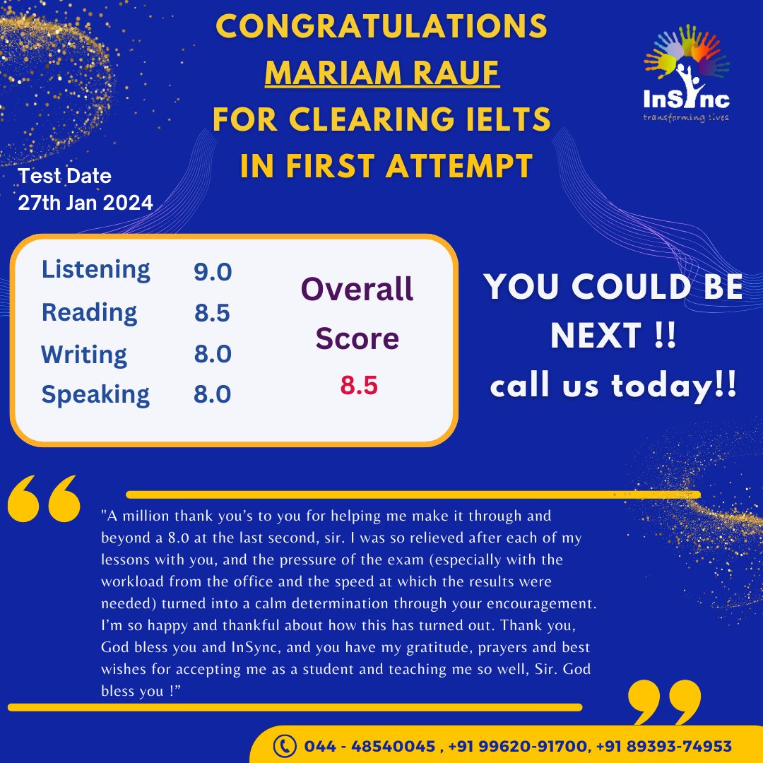 InSync - Hearty congrats to our learner Mariam Rauf on...