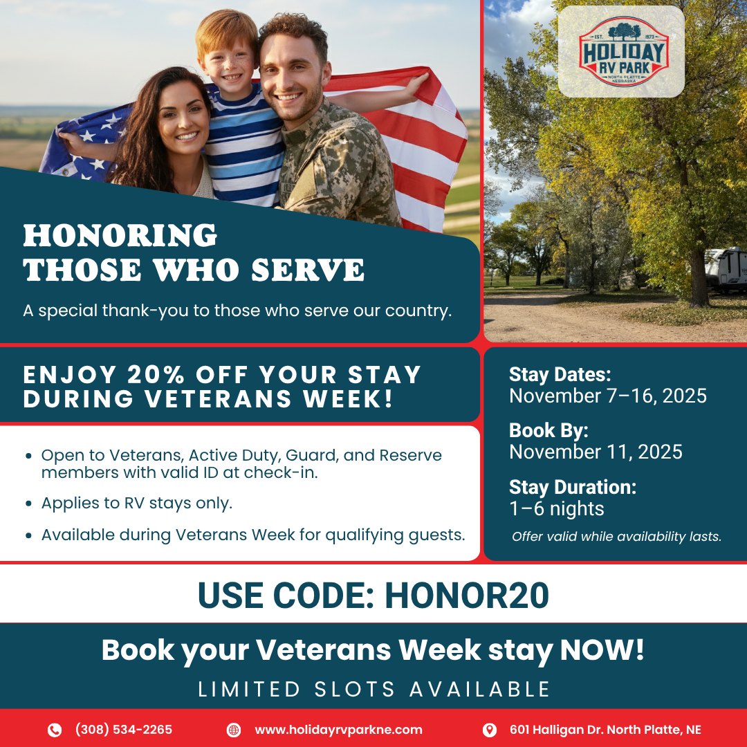 Holiday RV Park & Campground | North Platte NE