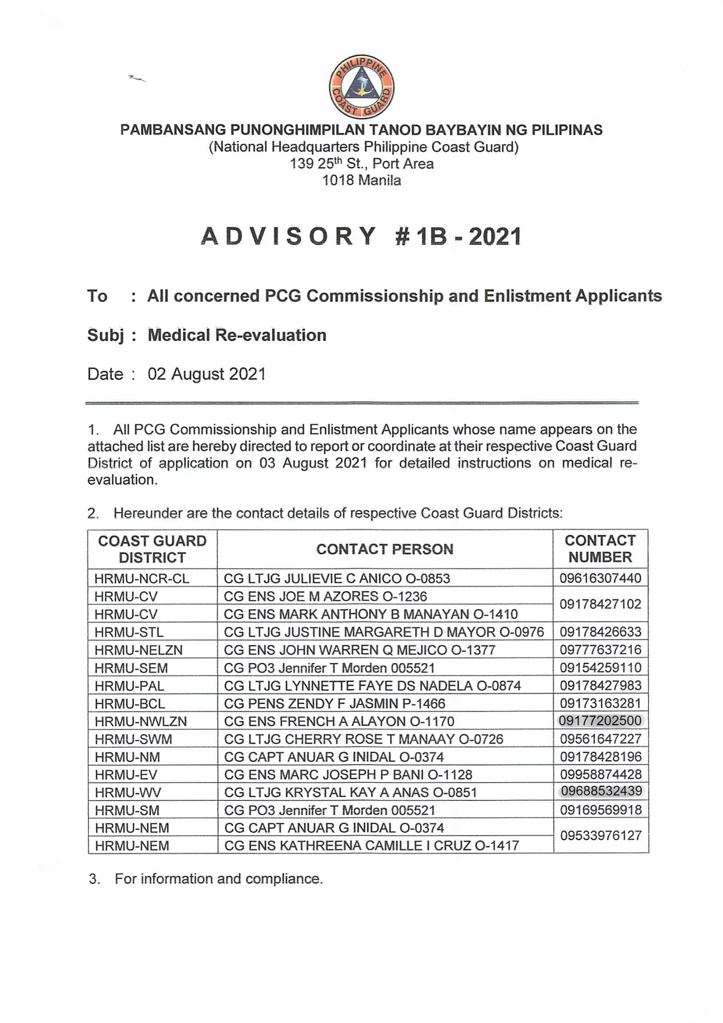 PCG RECRUITMENT UPDATE The... - Philippine Coast Guard