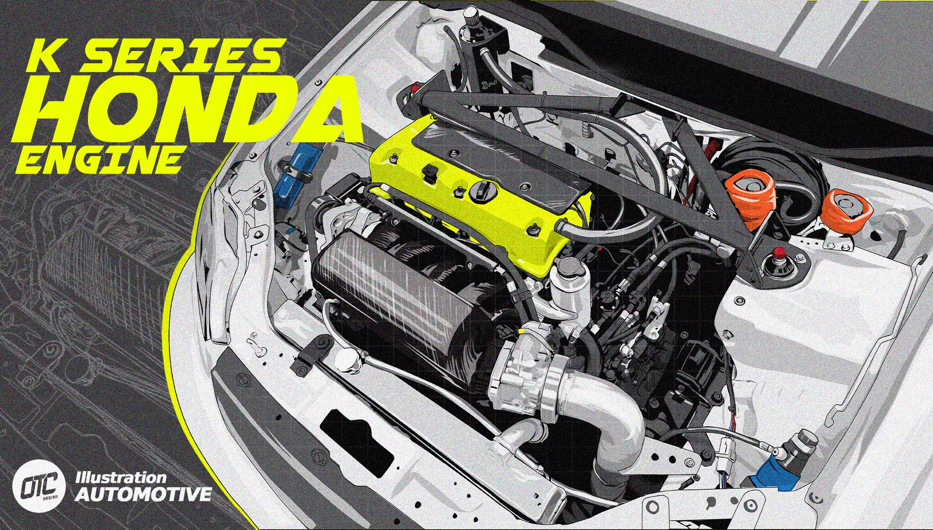 OTC Design - Honda K series engine | Illustration by OTC...