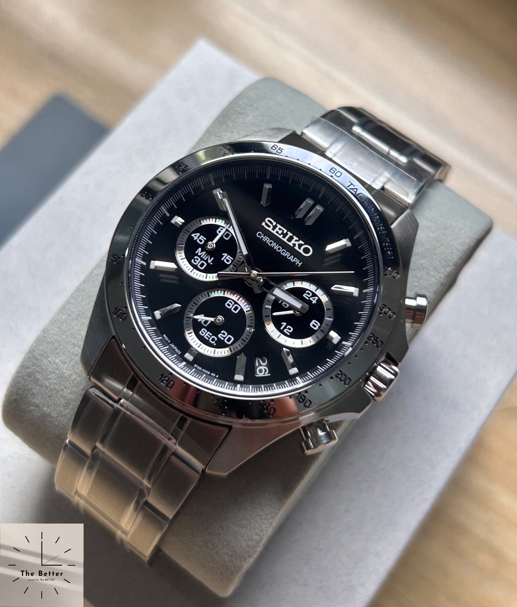 Classic Japan Exclusive Seiko SBTR013 Chronograph Black Dial 