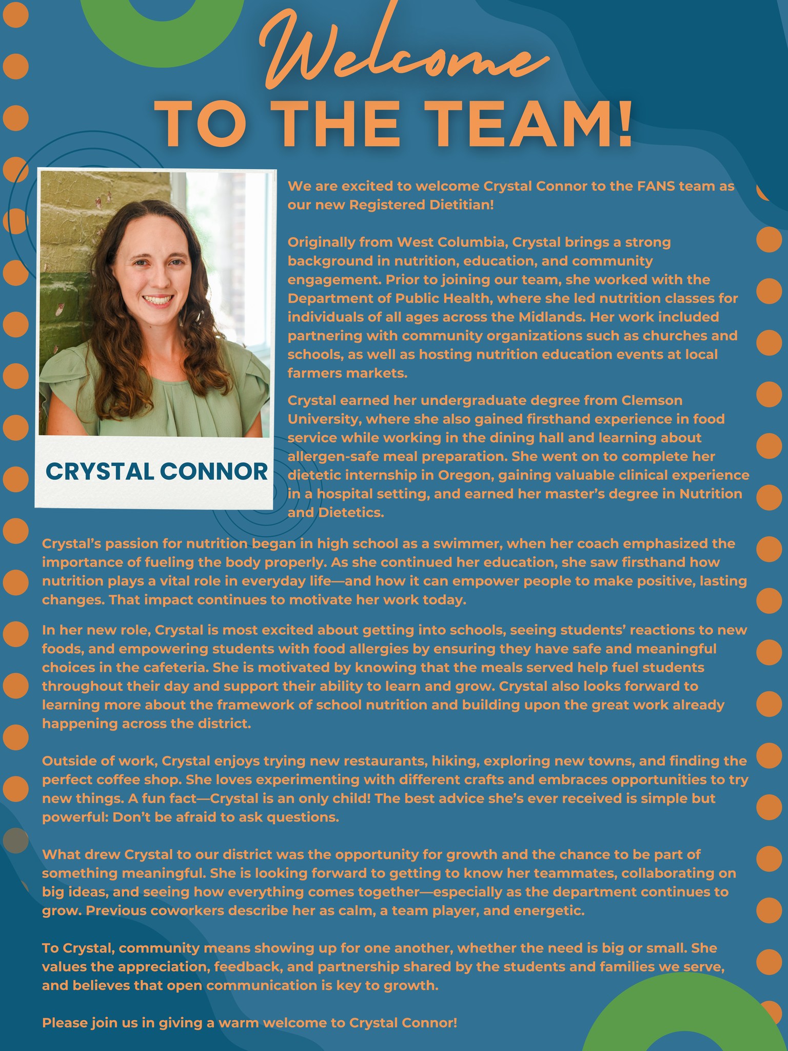 Greenville - We are pleased to announce that we have hired Crystal ...