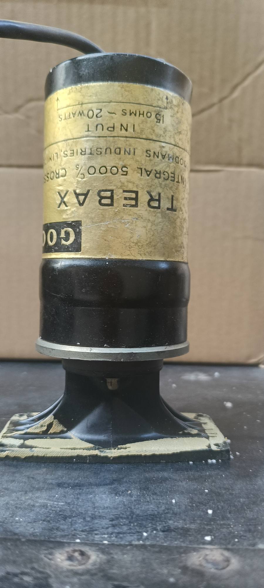 This is a vintage Goodmans Trebax horn-loaded compression tweeter