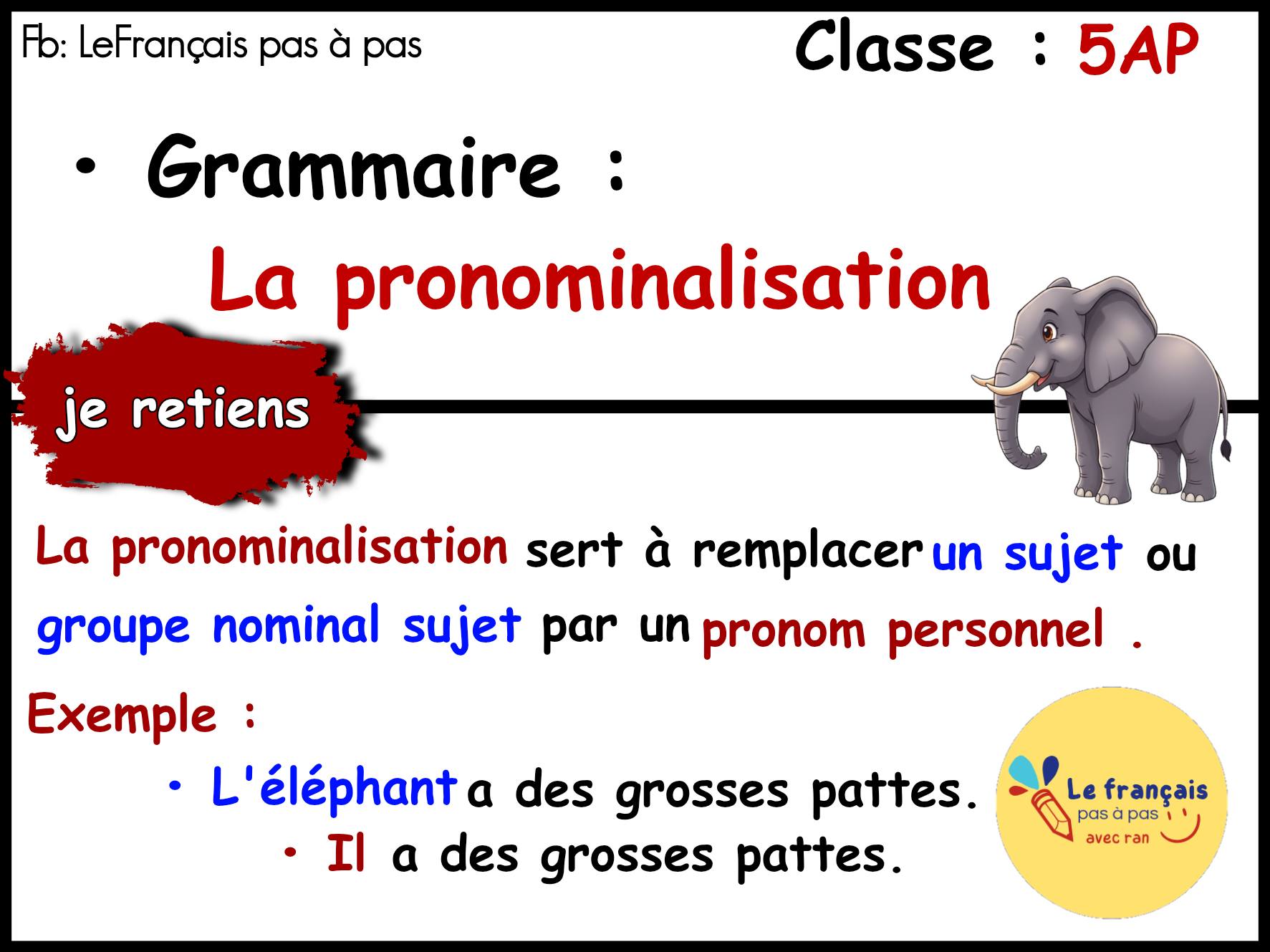 📘 #5AP – Français 🔹 La... - LeFrançais Pas À Pas | Facebook