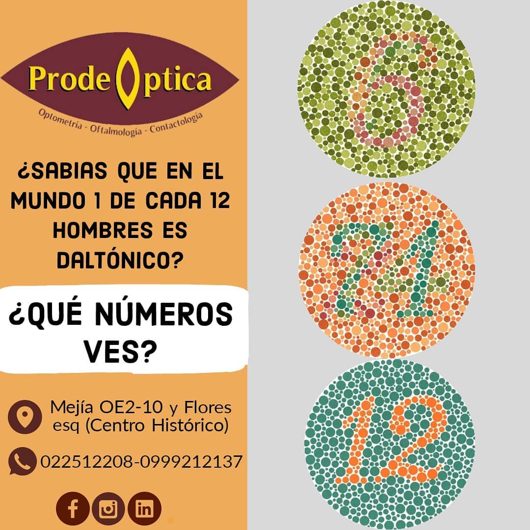 ProdeOptica - SABIAS QUÉ👀⁉️ El daltonismo o ceguera para los colores es ...