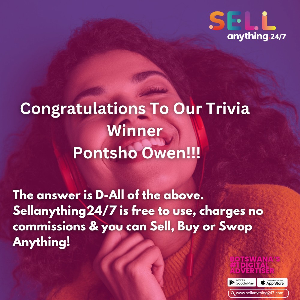 Sellanything24/7 - We Have a Winner! 🎉 Congratulations to Pontsho Owen ...