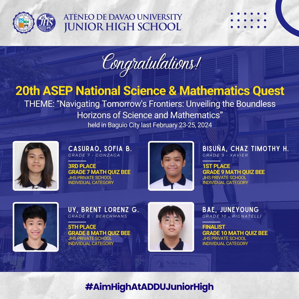 ASEP 2024... - Ateneo de Davao University Junior High School | Facebook