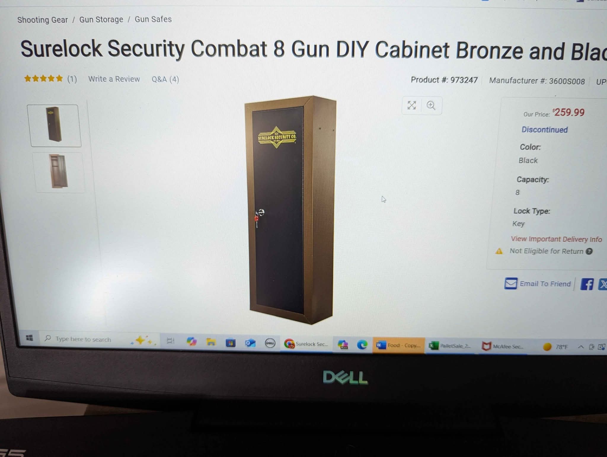 Surelock Security Combat Cabinet Safe, Key Lock, 21-Gauge Steel ...