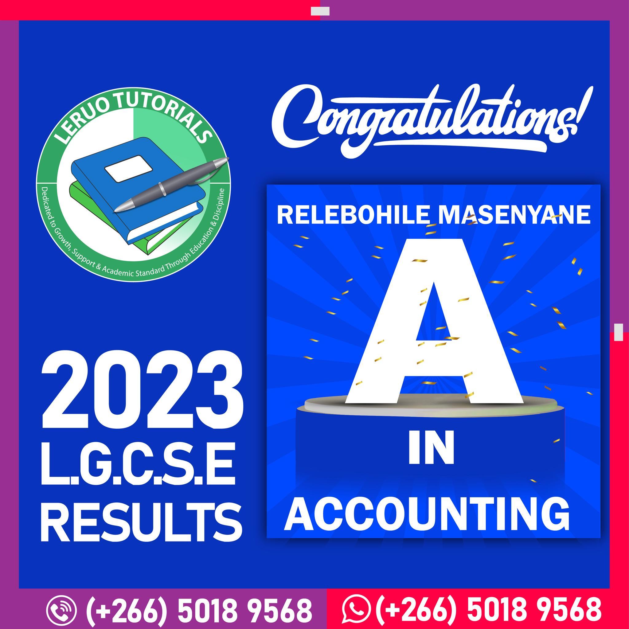 Leruo - 2023 LGCSE Final Examination Results Congratulations to ...