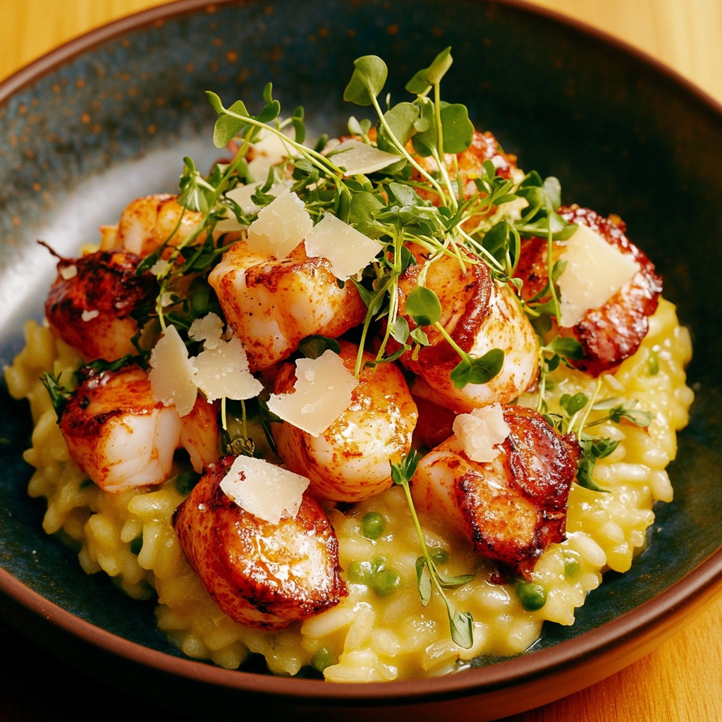 Grande - Risotto crémeux au safran et homard snacké 👨👩👧👦 Pour : 2 ...