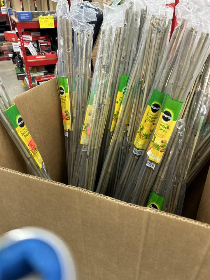 If there's an Ollie's in your area great price on bamboo stakes.