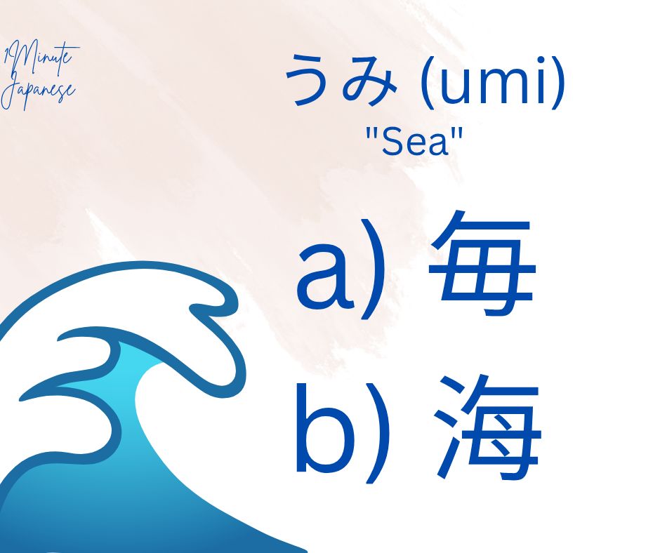 What is the correct Kanji for 'umi' meaning sea?