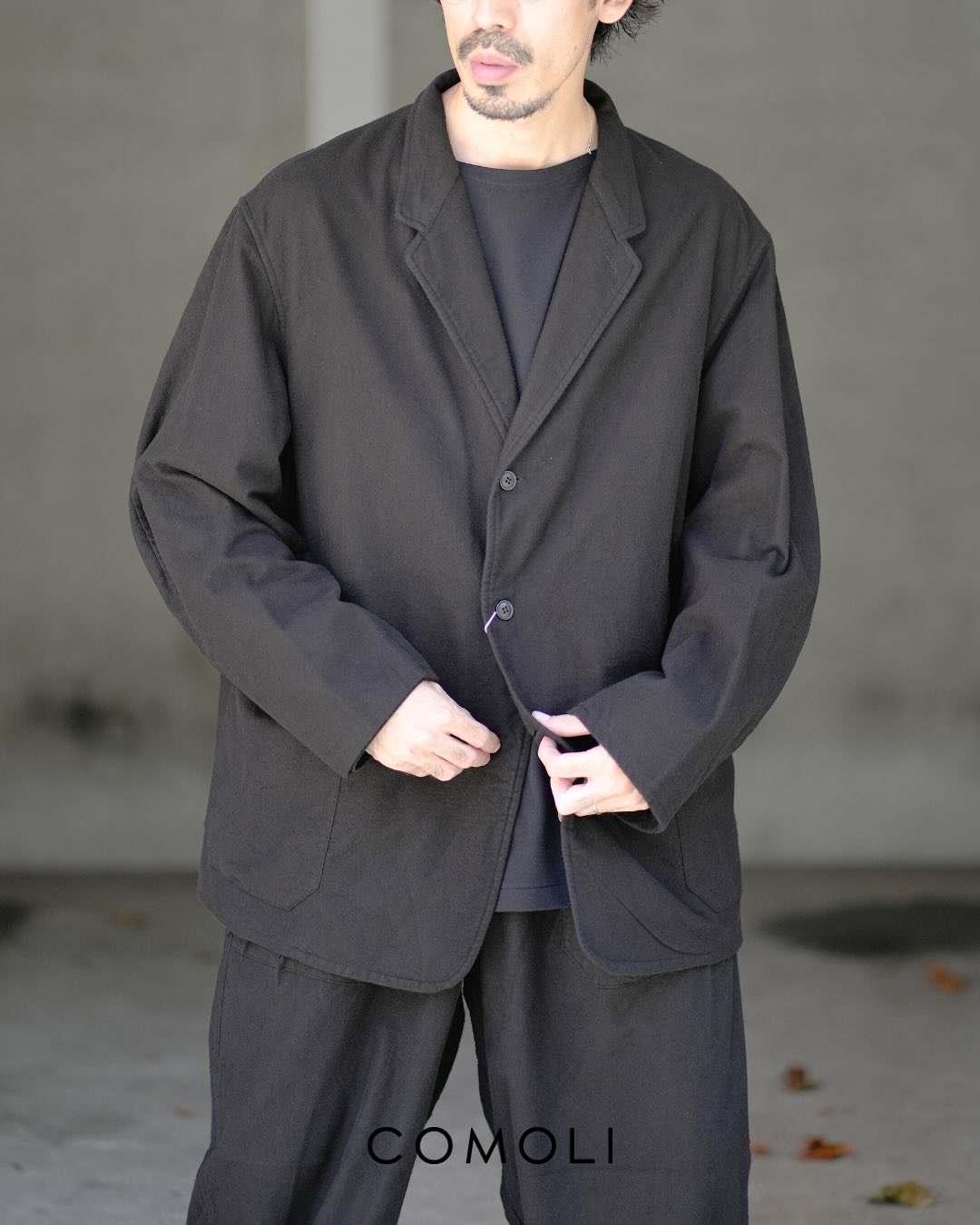 COMOLI “コットンネル ジャケット” lot : C03-01004 color：BLACK