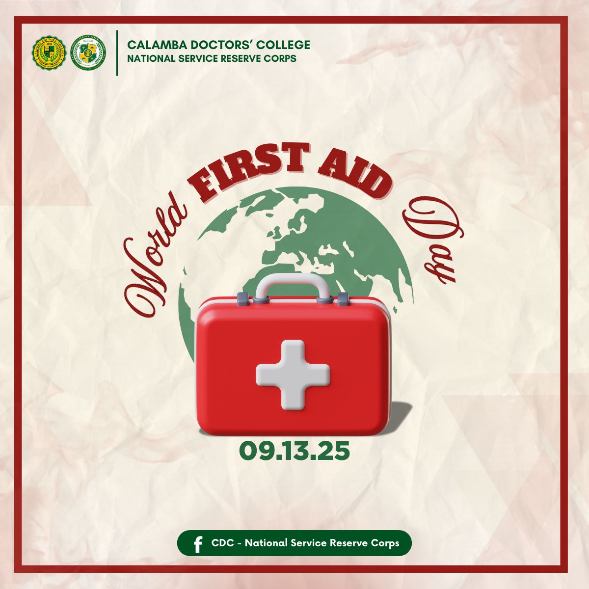 CDC - 𝐖𝐨𝐫𝐥𝐝 𝐅𝐢𝐫𝐬𝐭 𝐀𝐢𝐝 𝐃𝐚𝐲 • 𝐒𝐞𝐩𝐭𝐞𝐦𝐛𝐞𝐫 13 Emergencies can occur at any ...