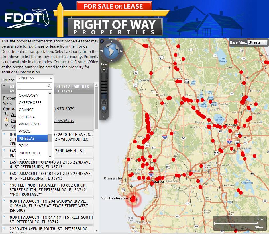 Florida Department of Transportation - Various Right of Way properties ...