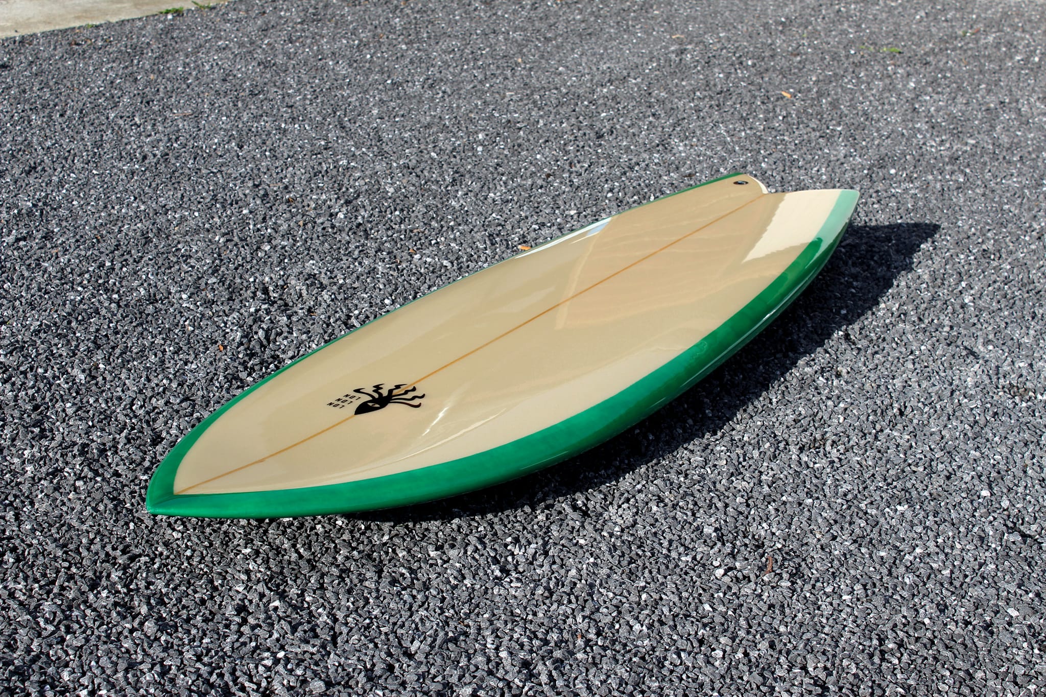 Handshaped retro fish surfboard with eco-friendly polyola foam