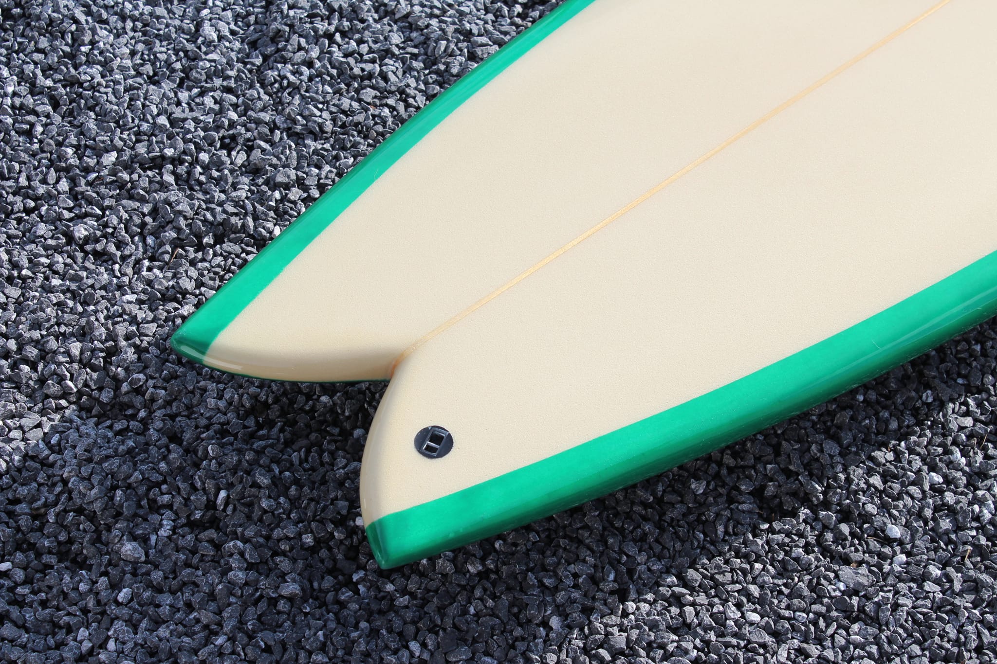 Handshaped retro fish surfboard with eco-friendly polyola foam