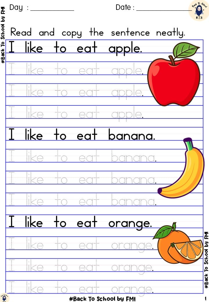 Write simple sentence : FRUITS... - Back To School by FMI | Facebook
