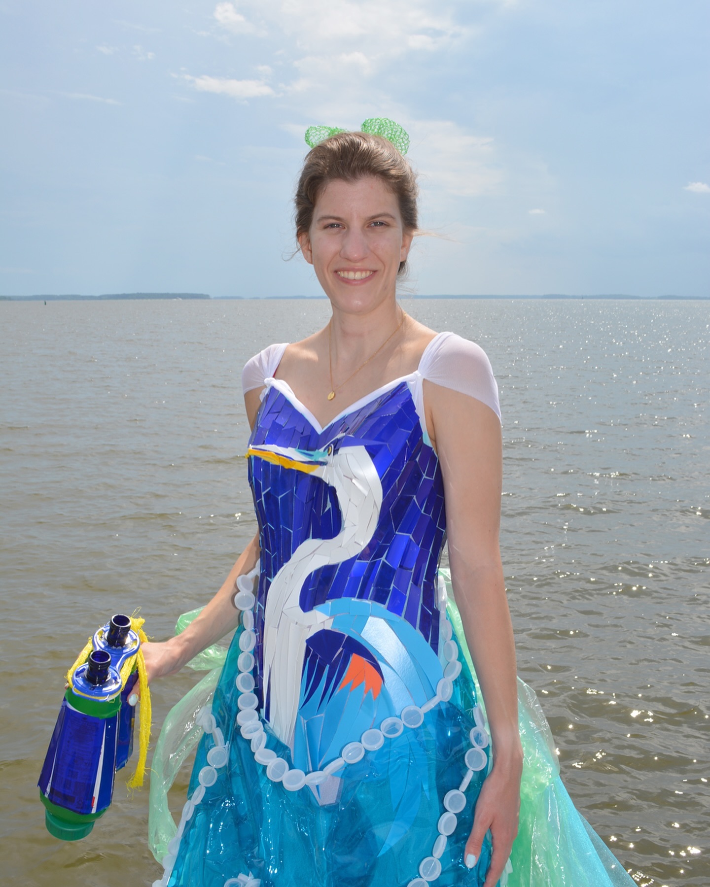 blue heron dress Gemala Long-M Dress