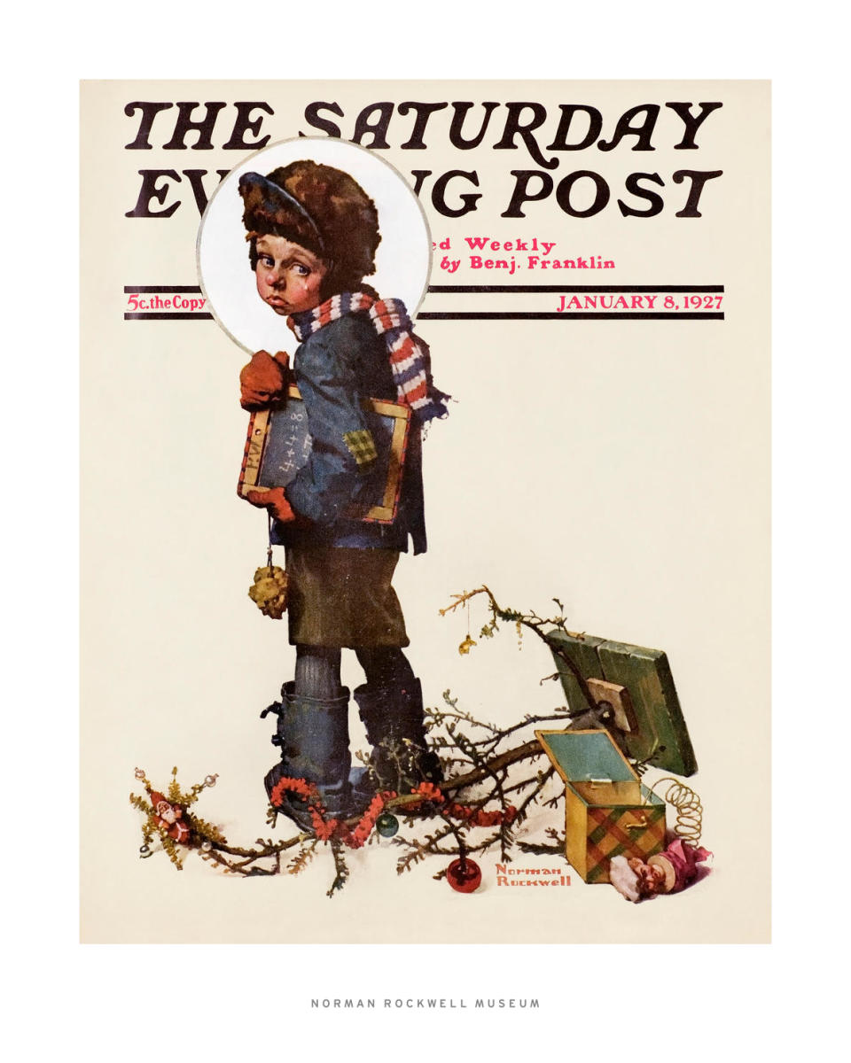 ロックウェルSaturday Evening Post 1927年1月 Norman Rockwell's Back to School painting